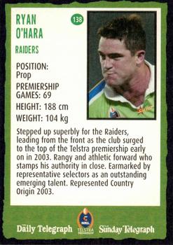 2004 Daily Telegraph NRL #138 Ryan O'Hara Back